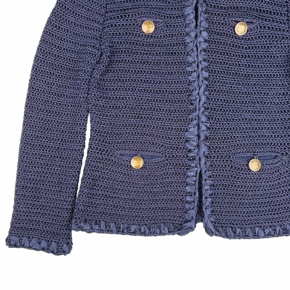 Rebecca Taylor Navy Crochet Knit Jacket / Cardigan – Size S - Picture 3 of 5